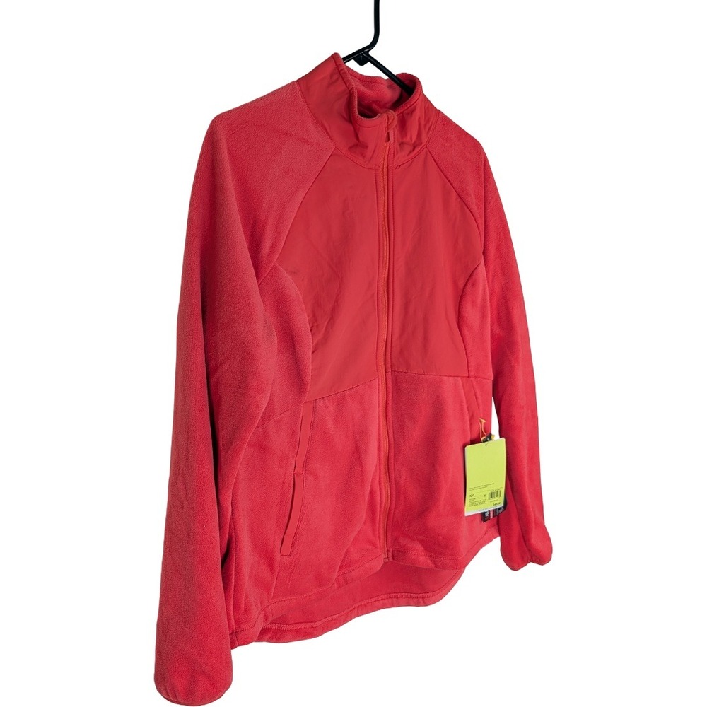 All in Motion Polartec Fleece Jacket Womens XXL Coral Red Full Zip Nylon Overlay - Picture 5 of 16